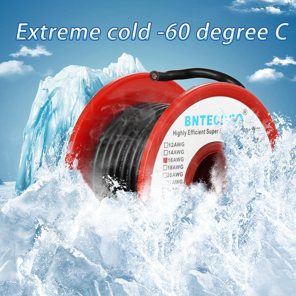 (未使用･未開封品)　BNTECHGO 16ゲージ シリコーンワイヤー 超柔軟性 フレキシブルシリコーンケーブル線 ブラック 長さ延べ7.61メートル 断熱範囲温度: - 60 °C + 2 qdkdu57 Amazon.co.jp: BNTECHGO 16ゲージ シリコーンワイヤー 超柔軟性